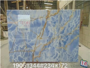 2021 Popular Blue Onyx Slabs Tiles Wall Cladding Use