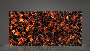 Agate Black Gold Gem Stone Semiprecious Stone Slabs