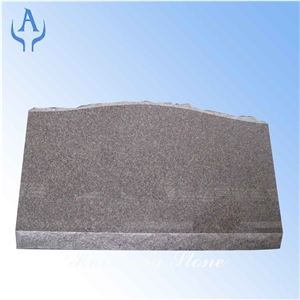 American Monument Slant, China Mahogany Pink Granite Slant Grave