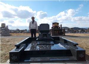 Aoki Black Granite Japanese Style Tombstones