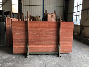 Azarshahr Red Travertine, Persian Red Travertine Slabs