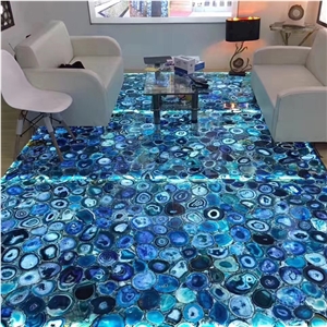 Backlit Semiprecious Stone Tile,Semi Precious Stone Tile,Translucent Blue Agate Tile,Blue Agate Stone,Blue Gemstone Floor Tile,Blue Semiprecious Stone