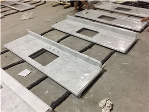 Bianco Carrara White Marble Polished Honed Bathroom Vanity Top,Countertop with Beveled Edge