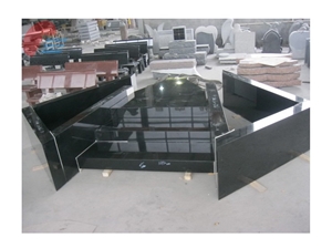 Black Granite Gravegarden Extrance Steps