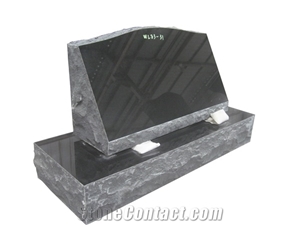 Black Granite Upright Grave Marker
