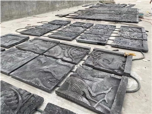 Black Limestone For Reliefs, Etching