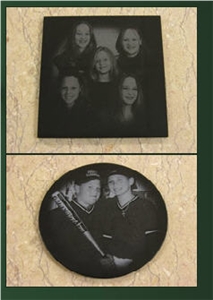 Black Marble Laser Etching