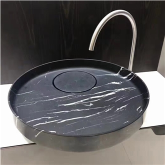 Black Marquina Marble Wash Basin 45X45x12cm