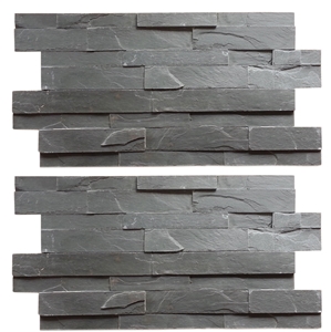 Black Stacked Stone Veneer For Wall Cladding,Culture Stone