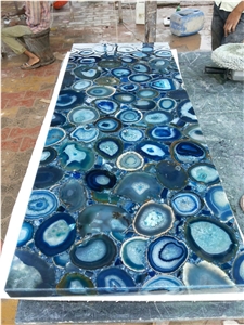 Blue Agate Stone Semiprecious Stone Tiles