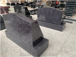 Blue Granite Slant Grave Markers Monument Headstones