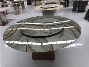 Blue Mare Quartzite Roman Quartzite Round Dinner Table