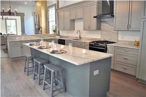 Calacatta Grey Quartzite Polished Kitchen Countertops