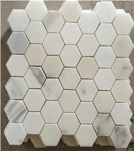 Calacatta Marble Hexagon Mosaic Floor Tile Backsplash Tiles