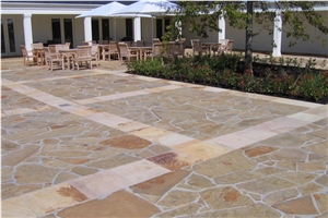 Castlemaine Slate Random Flagstone Paving, Castlemaine Beige Slate Flagstone Paving