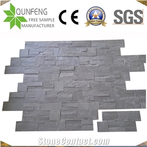 China Black Split Face Stone Veneer Slate Wall Cladding