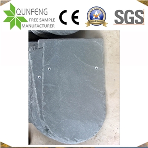 China Grey Fish Scale Shape Roofing Slate Tiles Roof Coating