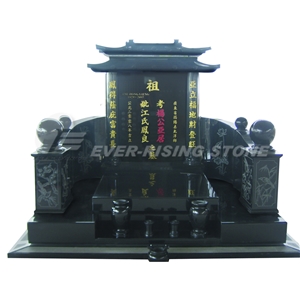 China Shanxi Black Granite Monument- Asian Tombsto