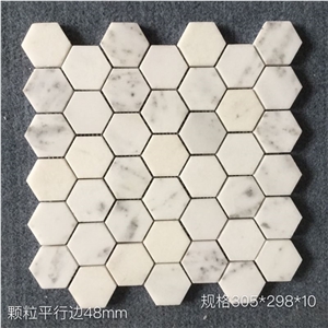 China White Marble Mosaic Decorated on the Wall , Baoxing White Marble