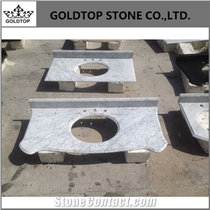 Chinese White Natural Marble Vanity Countertops Tops
