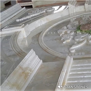 Craved Translucent Polished Onyx Wall Panel