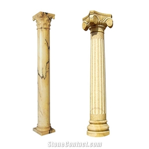 Custom Design Large Beige Marble Hollow Columns Panels
