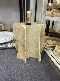 Custom Hand  Natural Beige Marble Wine Racks