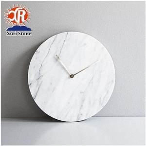 Custom Made Green Marble Stone Noiseless Wall Clock for Home Deco