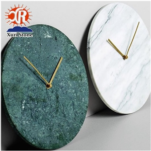 Customized Design White Marble Stone Wall Clock for Decoration