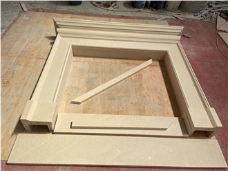 Customized  Hand Carved White Limestone Indoor Fireplace