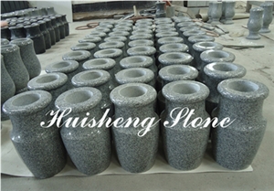 Dark Grey Granite Vase, G654 Grey Granite
