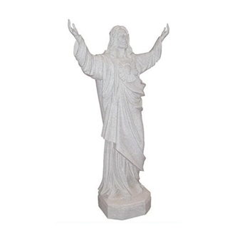 Decoration Hand Carved White Marble Jesus Statue