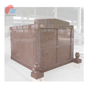 EM4001 Cheapest China Maple Red Granite 4 Crypt Mausoleum