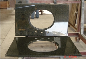 Emerald Pearl Vanity Tops Green Granite Countertops with Backsplash