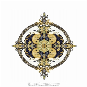 Factory Price Waterjet Inlay Medallion Marble Flooring