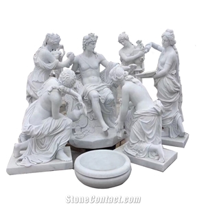 Famous  White Marble Figure  Apollo Bath Sculpture