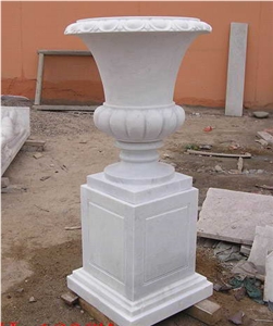 Flower Pots White Marble Garden Flower Vases