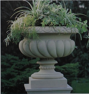 Flowerpot Vases, Grey Sandstone Pot