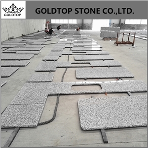 G439 White Granite Prefab Bathroom Vanity Top