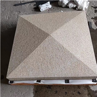 G682 Rusty Yellow Granite Flamed  Bespoke Pier Caps