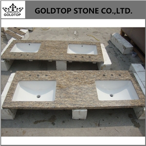 Giallo Santa Cecilia Dark Granite Bath Vanity Tops