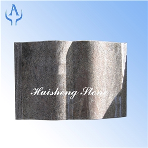 Granite Book Slant Grave Markers, Paradiso Granite