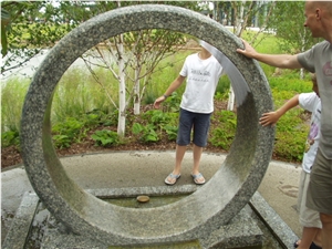 Granite Fountain Wheel, Grey Granite Fountain