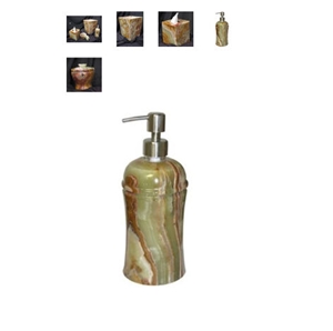 Green Onyx Stone Bathroom Accessory Set 4pc, Multicolor Green Onyx Bath Accessories