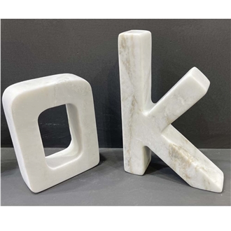 Home Decor  Desktop Accessory Letter Marble Bookend