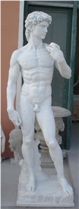 Home Decor Polishing White Marble David Statue