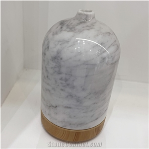 Home Decor Products Carrara White Marble Vessel For Body Oil