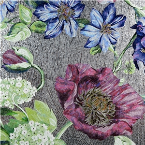 Hydrangea Mixed Glazed Handmade Artistic Mosaic