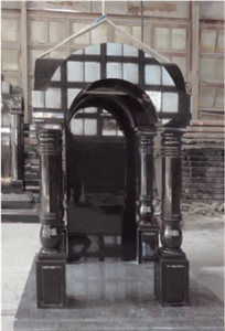 India Black Granite Tombstone,Engraved