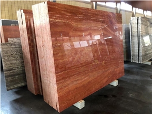 Iran Red Travertine Slabs
